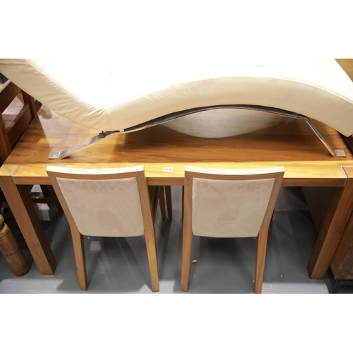 1630 - Modern dining table and four upholstered chairs. This lot is not available for in-house P&P.