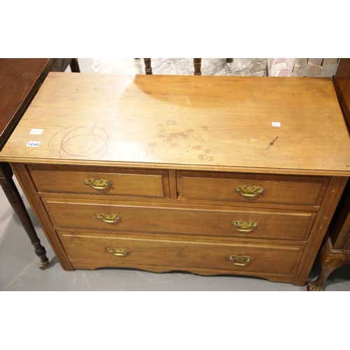 1648 - Edwardian walnut chest of two short over two long drawers, 108 x 47 x 76 H. This lot is not availabl... 