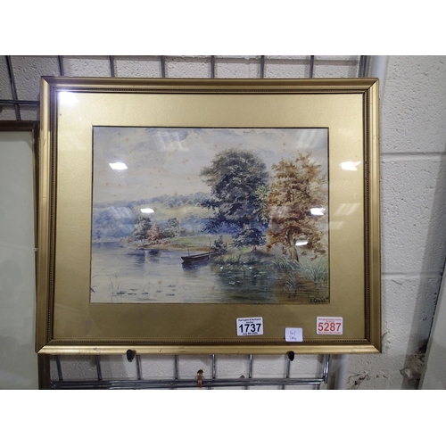 1737 - F Oulds (19th century) watercolour dated '88, 50 x 40 cm. This lot is not available for in-house P&P... 