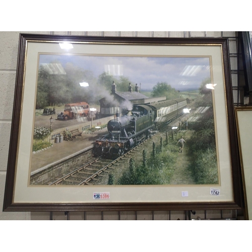 1742 - Framed Don Breckon railway print, 74 x 54 cm. P&P Group 3, will be sent without glass. (£25+VAT for ... 