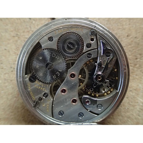 1202 - Hallmarked silver crown wind open face pocket watch. P&P Group 1 (£14+VAT for the first lot and £1+V... 