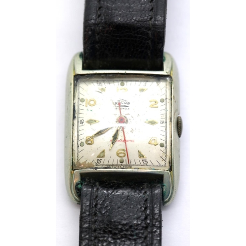 1661 - Military type Rocar 15 jewel mechanical wristwatch on a leather strap. P&P Group 1 (£14+VAT for the ... 