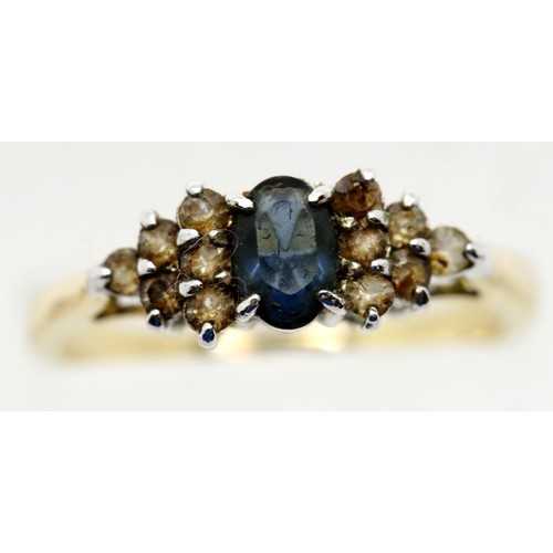 1645 - Two unmarked yellow metal stone set rings, size P. P&P Group 1 (£14+VAT for the first lot and £1+VAT... 