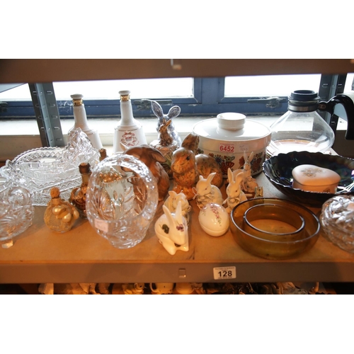 128 - Large collection of mixed ceramics and glass including cut crystal. This lot is not available for in... 