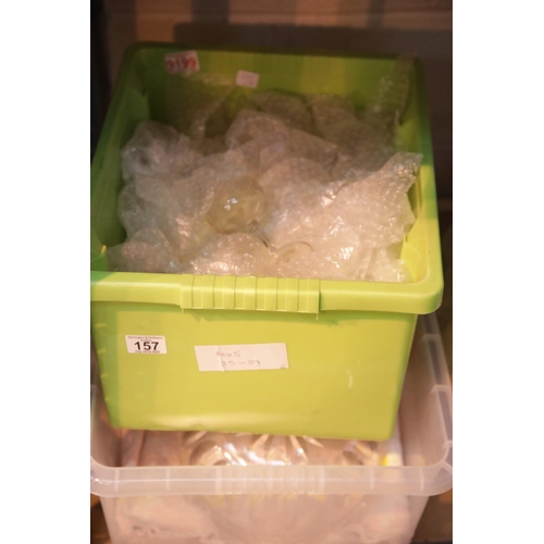 157 - Two boxes of glassware. This lot is not available for in-house P&P.