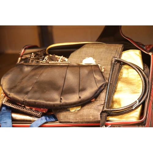 244 - Suitcase of good quality ladies handbags. P&P Group 3 (£25+VAT for the first lot and £5+VAT for subs... 