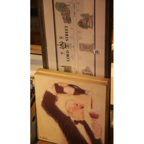 261 - Framed and glazed Southport Lord St. print and two others. This lot is not available for in-house P&... 