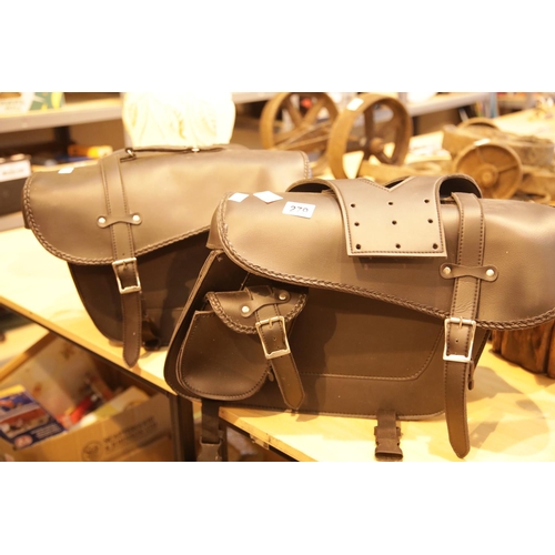 279 - Pair of black leather motorcycle panniers. P&P Group 3 (£25+VAT for the first lot and £5+VAT for sub... 