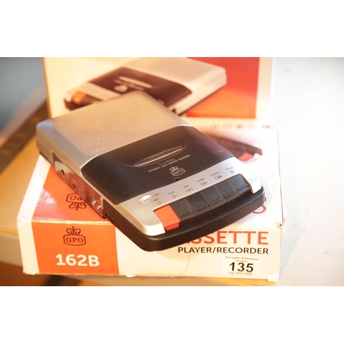 135 - Four GPO162B silver cassette players/recorders. P&P Group 3 (£25+VAT for the first lot and £5+VAT fo... 