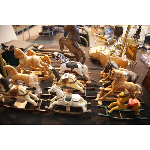 166 - Selection of painted and wooden rocking horses. This lot is not available for in-house P&P.