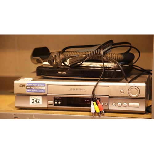 242 - JVC video recorder plus Philips DVD player and remotes. This lot is not available for in-house P&P.
... 