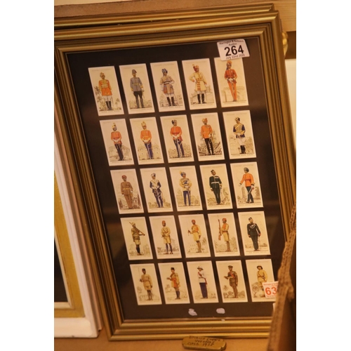 264 - Two framed and glazed British Empire Uniform Players cigarette card sets. This lot is not available ... 