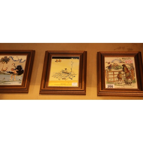 266 - Three W Heath Robinson ceramic plaques from the Humours of Gold series. P&P Group 2 (£18+VAT for the... 
