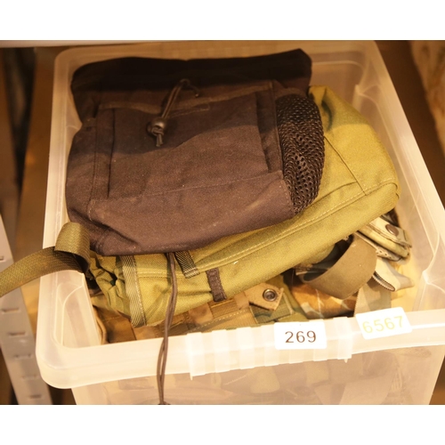 269 - Box of military type pouches. P&P Group 2 (£18+VAT for the first lot and £2+VAT for subsequent lots)