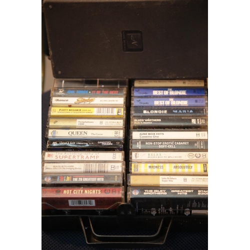 126 - Matsui and Matsui Portable tape decks with a collection of cassettes. P&P Group 2 (£18+VAT for the f... 