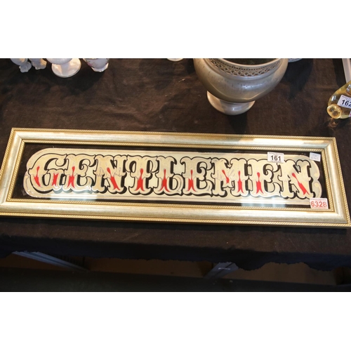 161 - Framed gentleman mirror, 78 x 22 cm. P&P Group 2 (£18+VAT for the first lot and £2+VAT for subsequen... 