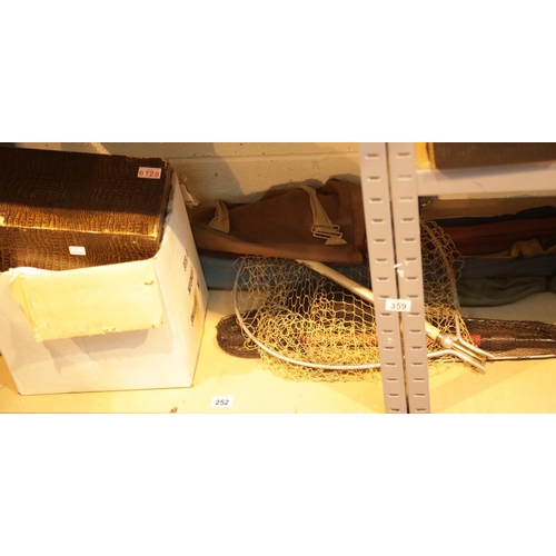 252 - Collection of mixed fishing related items including rods. This lot is not available for in-house P&P... 