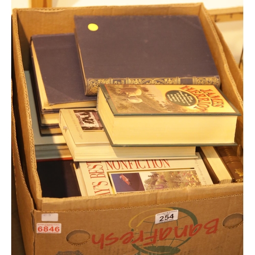 254 - Box of various hardback volumes. This lot is not available for in-house P&P.
