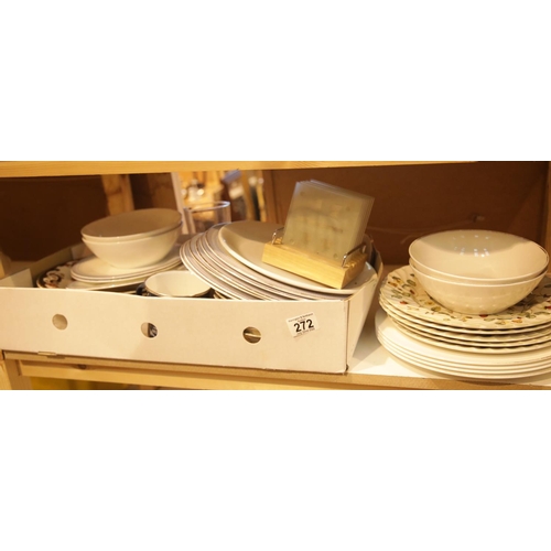 272 - Shelf of mixed ceramics. This lot is not available for in-house P&P