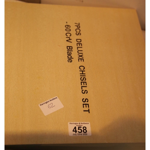 458 - New Deluxe chisel set. This lot is not available for in-house P&P.