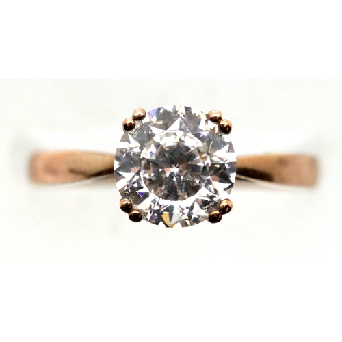 1169 - 9ct rose gold solitaire ring, size O, 2.2g. P&P Group 1 (£14+VAT for the first lot and £1+VAT for su... 