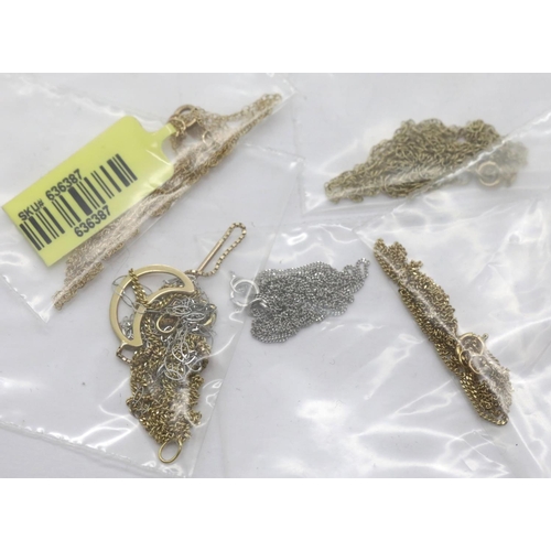 1149 - Several 9ct gold fine link chains, combined 4.5g. P&P Group 1 (£14+VAT for the first lot and £1+VAT ... 