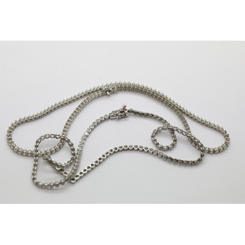 1299 - Two silver stone set necklaces. P&P Group 1 (£14+VAT for the first lot and £1+VAT for subsequent lot... 