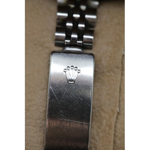 1270 - Ladies Rolex Oyster Perpetual Datejust with pink face, diamond bezel and diamond numerals on a stain... 