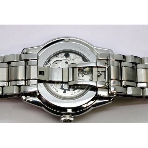 1166 - Brand new in box Gents Bulova stainless steel watch with visible movement. P&P Group 1 (£14+VAT for ... 