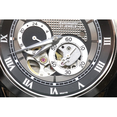 1166 - Brand new in box Gents Bulova stainless steel watch with visible movement. P&P Group 1 (£14+VAT for ... 