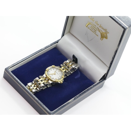 1171 - Ladies Maurice Lacroix two tone dress watch with mother of pearl and stainless steel and gold bracel... 