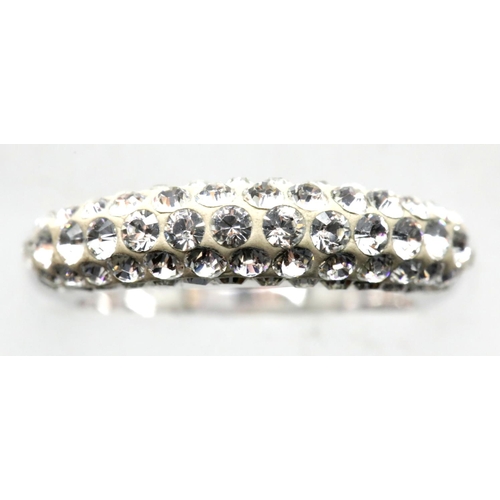 1136 - Swarovski ladies crystal ring on silver, size L/M, in original box. P&P Group 1 (£14+VAT for the fir... 