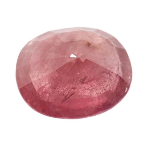 1142 - Natural oval cut ruby, approximately 2ct. P&P Group 1 (£14+VAT for the first lot and £1+VAT for subs... 