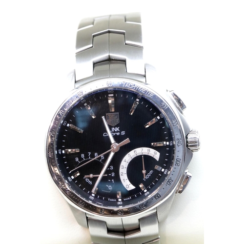 1162 - Gents Tag Heuer link Calibre S chronograph in box with quartz movement, model no CAT 7010, stainless... 