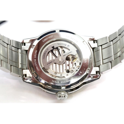 1166 - Brand new in box Gents Bulova stainless steel watch with visible movement. P&P Group 1 (£14+VAT for ... 