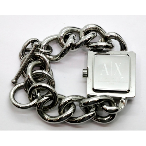 1169 - Armani Exchange ladies chain bracelet fashion wristwatch in original box. P&P Group 1 (£14+VAT for t... 