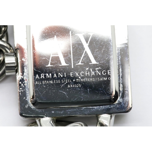 1169 - Armani Exchange ladies chain bracelet fashion wristwatch in original box. P&P Group 1 (£14+VAT for t... 