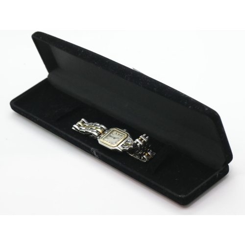 1178 - Cartier Panthere ladies wristwatch on steel and gold strap. P&P Group 1 (£14+VAT for the first lot a... 