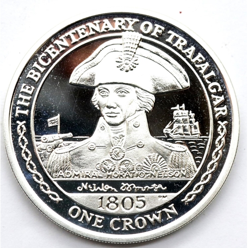 1222 - 2005 sterling silver The Bicentenary of Trafalgar one crown coin. P&P Group 1 (£14+VAT for the first... 