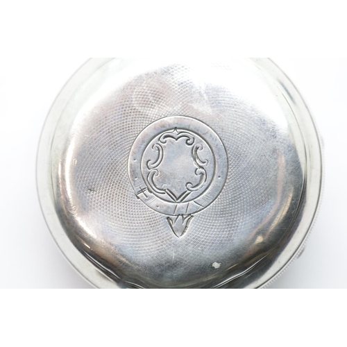 1160B - Hallmarked silver key wind pocket watch, Chester assay. P&P Group 1 (£14+VAT for the first lot and £... 