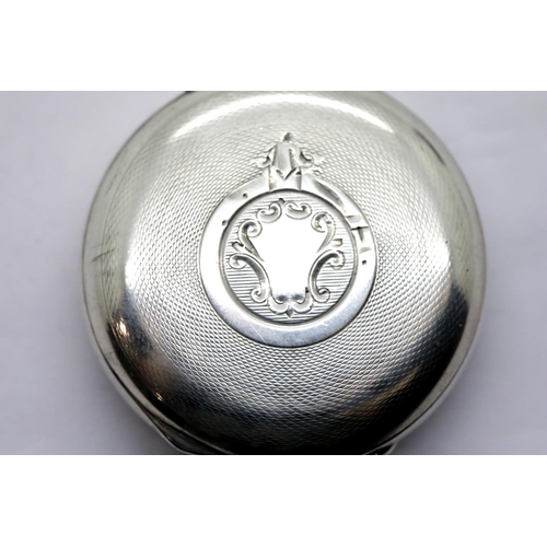 1160I - Hallmarked silver crown wind pocket watch by Charles Usher Leicester, Chester assay. P&P Group 1 (£1... 