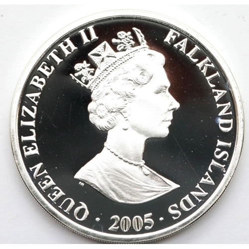 1227 - 2005 Falkland Islands sterling silver Horatio Nelson one crown coin. P&P Group 1 (£14+VAT for the fi... 