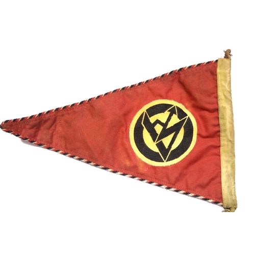 3028 - German Third Reich type SA pennant, stamped Berlin and dated 1934. P&P Group 1 (£14+VAT for the firs... 