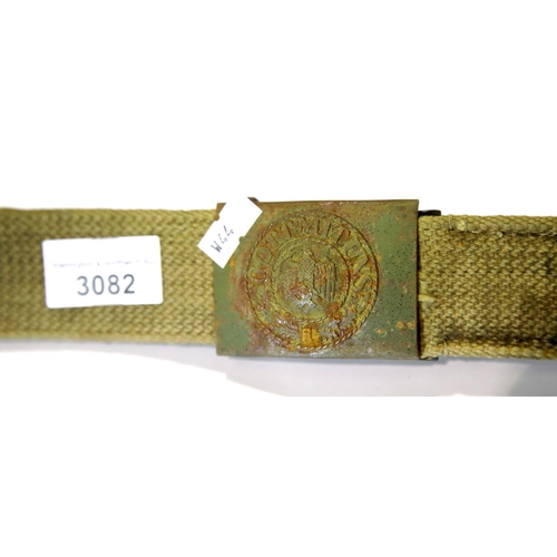 3082 - WW2 Africa Corps Belt and Buckle. P&P Group 2 (£18+VAT for the first lot and £3+VAT for subsequent l... 