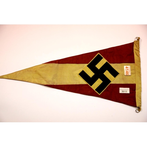 3015 - German Third Reich type Hitler Youth pennant, L: 56 cm. P&P Group 1 (£14+VAT for the first lot and £... 