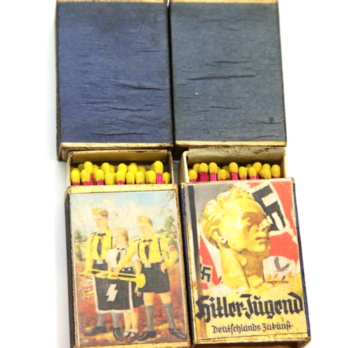 3141 - Four WWII type Hitler Youth matchboxes. These were sold on street corners to raise fund for their un... 