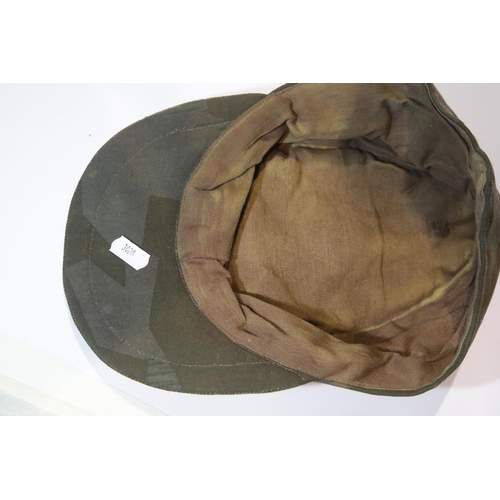 3196 - German WWII type M43 forage cap in zeltbahn camo. P&P Group 1 (£14+VAT for the first lot and £1+VAT ... 