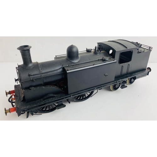 2065 - Well Built Fine Scale 7mm O Gauge 0-4-4 Brass Tank Loco - Plain Black Undecorated. P&P Group 2 (£18+... 