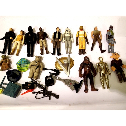 2316 - Selection of Star Wars related playworn vehicles and a quantity of figurines (14x) with spare parts ... 