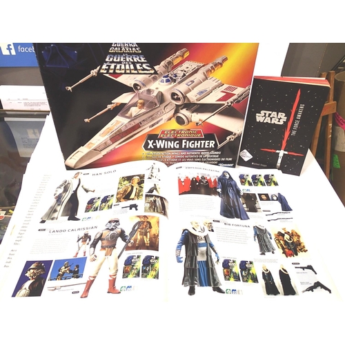 2310 - Kenner Star Wars X Wing Fighter electronic model, boxed, and a Star Wars Action Figure archive book ... 